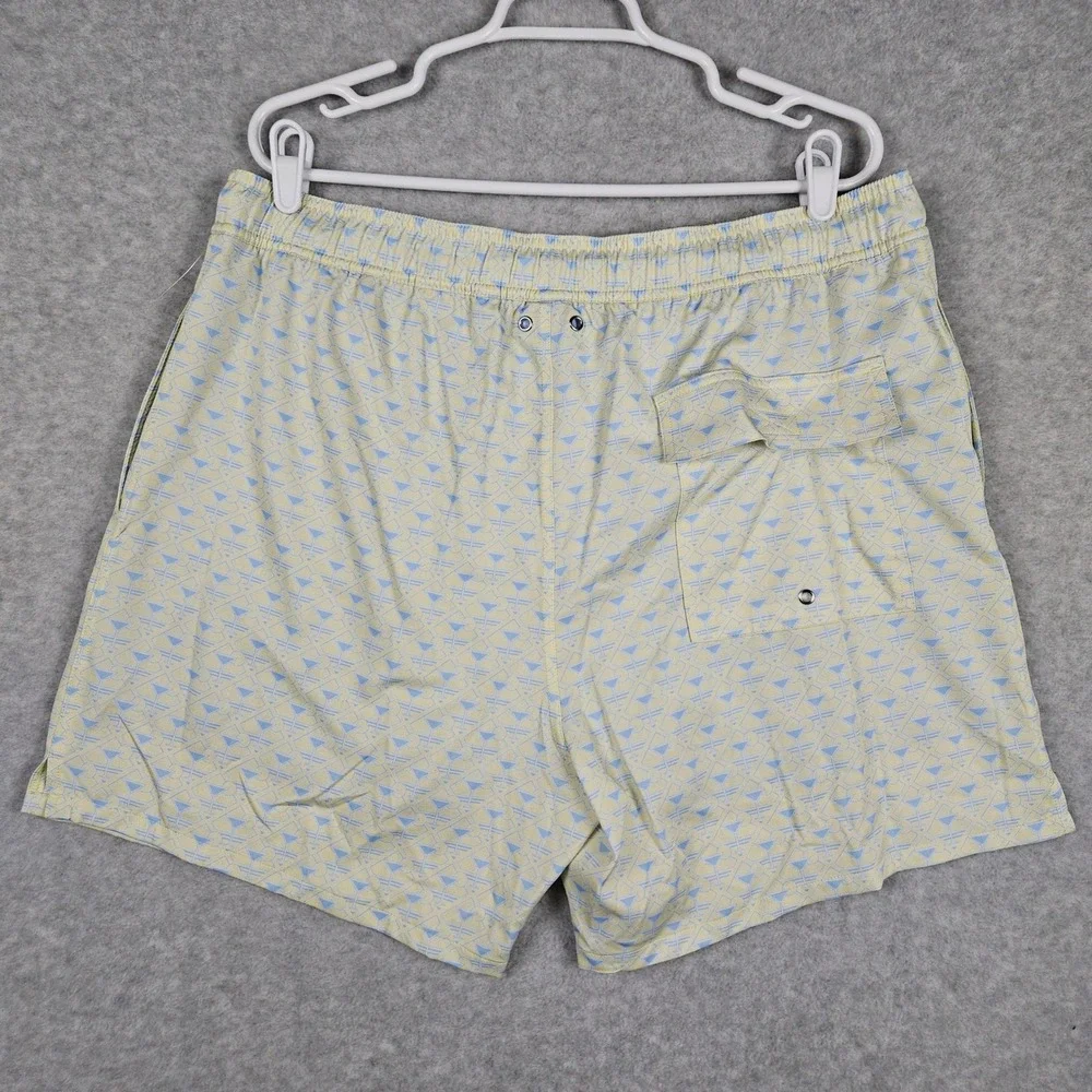 Robert Graham (Men's 2XL) Yellow Swim Trunks Martini Tower Lined Beachwear Short